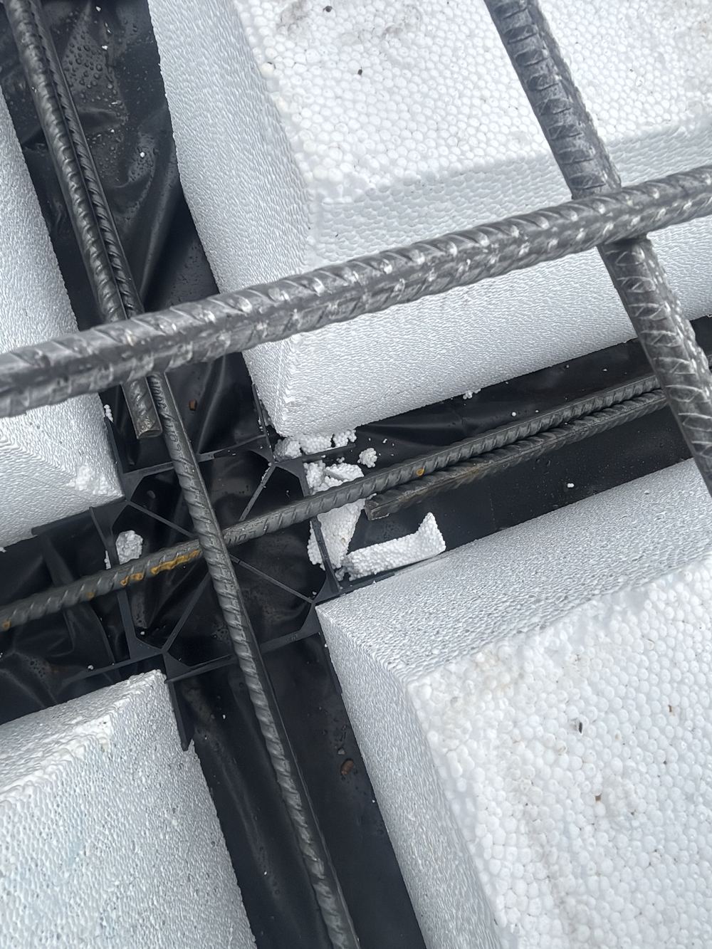 Reinforcement needing cleaning before concrete, recorded on a pre-pour inspection in Fraser Rise
