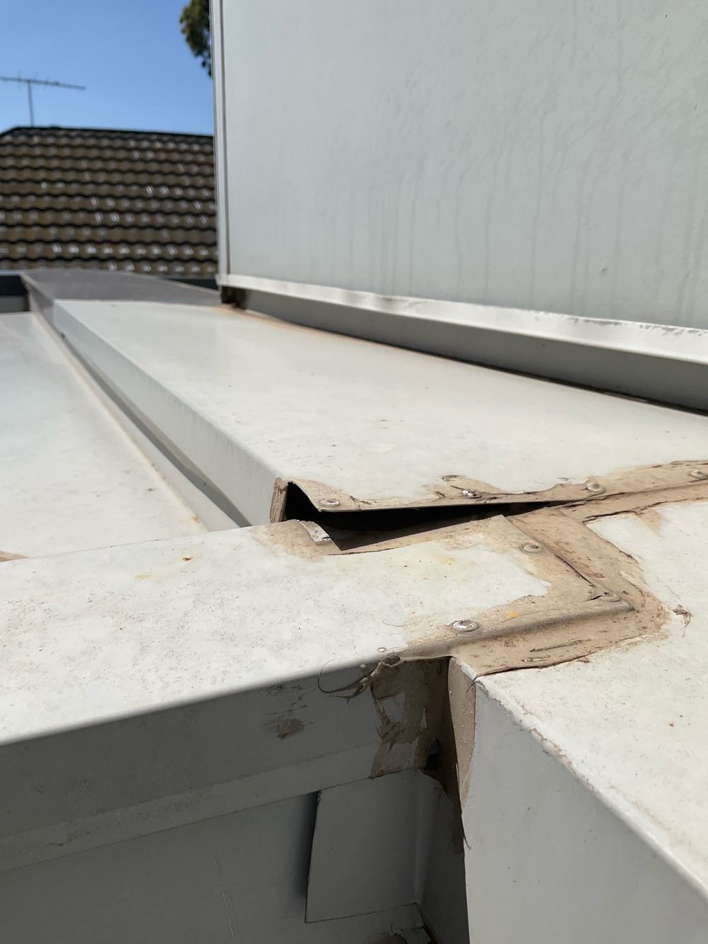 Roof leak point, found during a pre-purchase inspection in Maidstone