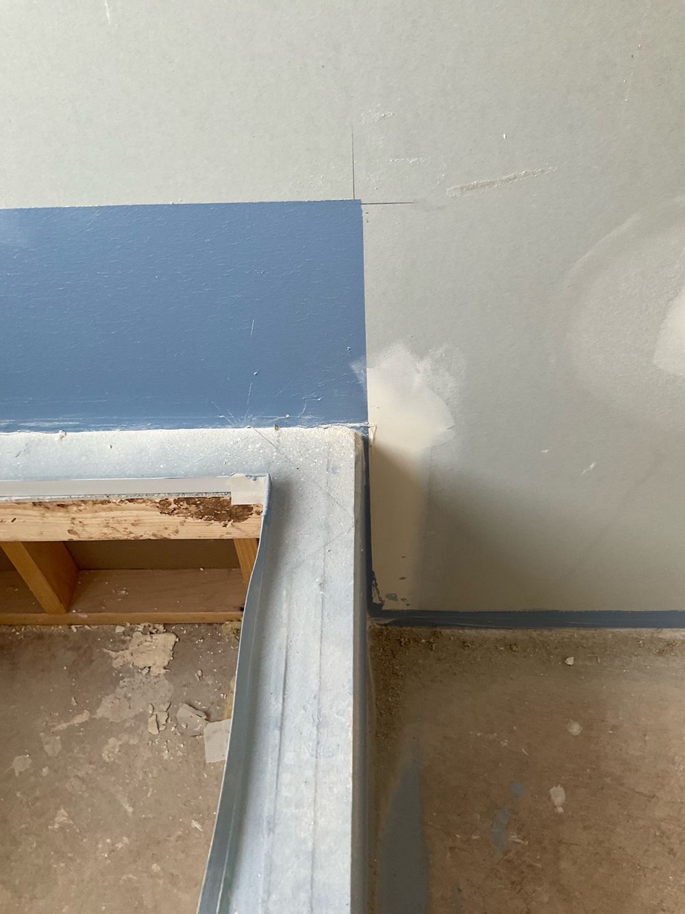 Bath hob junction waterproofing under 40 mm, recorded on a waterproofing inspection in Fraser Rise
