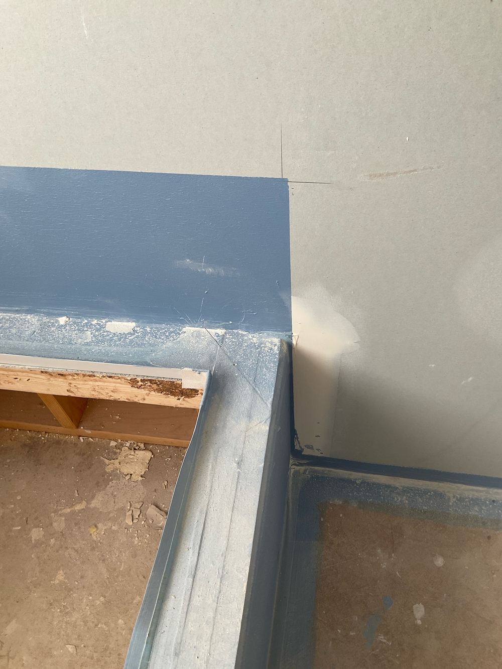 Bath hob junction waterproofing under 40 mm, recorded on a waterproofing inspection in Fraser Rise