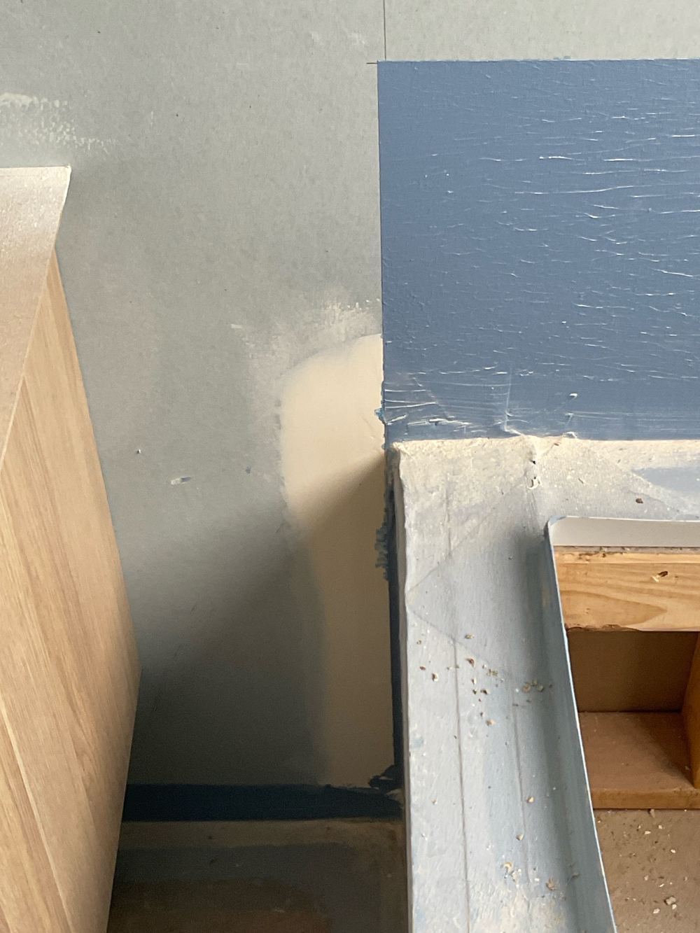 Bath hob junction waterproofing under 40 mm, recorded on a waterproofing inspection in Fraser Rise